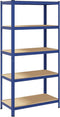 vidaXL - Opbergrek - 5-laags - staal - & - bewerkt - hout - blauw