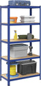 vidaXL - Opbergrek - 5-laags - staal - & - bewerkt - hout - blauw