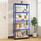 vidaXL - Opbergrek - 5-laags - staal - & - bewerkt - hout - blauw