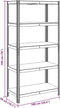 vidaXL - Opbergrek - 5-laags - staal - & - bewerkt - hout - blauw