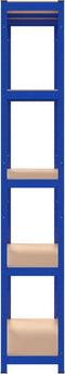 vidaXL - Opbergrek - 5-laags - staal - & - bewerkt - hout - blauw