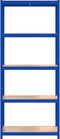 vidaXL - Opbergrek - 5-laags - staal - & - bewerkt - hout - blauw