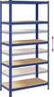 vidaXL - Opbergrek - 5-laags - staal - & - bewerkt - hout - blauw