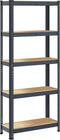 vidaXL - Opbergrek - 5-laags - staal - & - bewerkt - hout - antracietkleurig