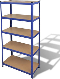 vidaXL - Opbergrek - 5-laags - staal - en - bewerkt - hout - blauw