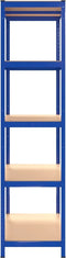 vidaXL - Opbergrek - 5-laags - staal - en - bewerkt - hout - blauw