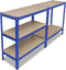 vidaXL - Opbergrek - 5-laags - staal - en - bewerkt - hout - blauw