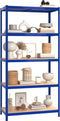 vidaXL - Opbergrek - 5-laags - staal - en - bewerkt - hout - blauw