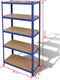 vidaXL - Opbergrek - 5-laags - staal - en - bewerkt - hout - blauw