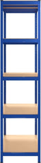 vidaXL - Opbergrek - 5-laags - staal - en - bewerkt - hout - blauw