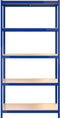 vidaXL - Opbergrek - 5-laags - staal - en - bewerkt - hout - blauw