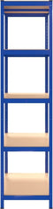 vidaXL - Opbergrek - 5-laags - staal - en - bewerkt - hout - blauw