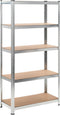 vidaXL - Opbergrek - 5-laags - staal - en - bewerkt - hout - grijs