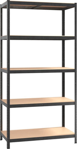 vidaXL - Opbergrek - 5-laags - staal - en - bewerkt - hout - grijs