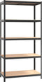 vidaXL - Opbergrek - 5-laags - staal - en - bewerkt - hout - grijs