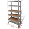 vidaXL - Opbergrek - 5-laags - staal - en - bewerkt - hout - grijs