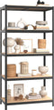vidaXL - Opbergrek - 5-laags - staal - en - bewerkt - hout - grijs
