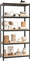 vidaXL - Opbergrek - 5-laags - staal - en - bewerkt - hout - grijs