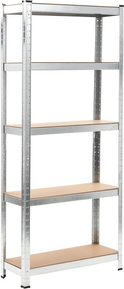 vidaXL - Opbergrek - 5-laags - staal - en - bewerkt - hout - zilverkleurig