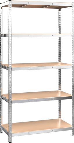vidaXL - Opbergrek - 5-laags - staal - en - bewerkt - hout - zilverkleurig