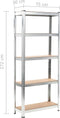 vidaXL - Opbergrek - 5-laags - staal - en - bewerkt - hout - zilverkleurig