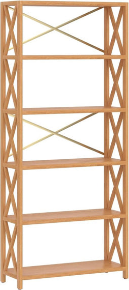 vidaXL - Opbergrek - 6-laags - 80x30x181 - cm - massief - eikenhout
