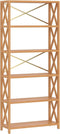 vidaXL - Opbergrek - 6-laags - 80x30x181 - cm - massief - eikenhout