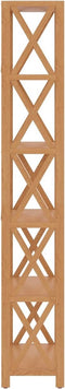 vidaXL - Opbergrek - 6-laags - 80x30x181 - cm - massief - eikenhout