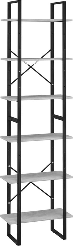 vidaXL - Opbergrek - 60x30x210 - cm - bewerkt - hout - betongrijs