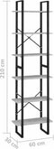 vidaXL - Opbergrek - 60x30x210 - cm - bewerkt - hout - betongrijs