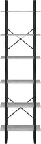 vidaXL - Opbergrek - 60x30x210 - cm - bewerkt - hout - betongrijs