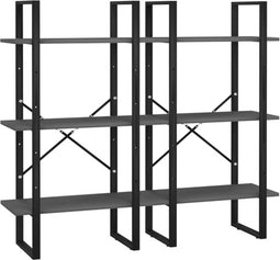 vidaXL - Opbergrek - 60x30x210 - cm - bewerkt - hout - grijs