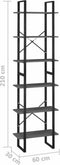 vidaXL - Opbergrek - 60x30x210 - cm - bewerkt - hout - grijs