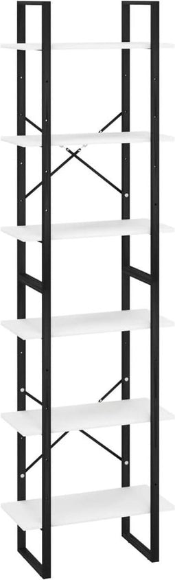 vidaXL - Opbergrek - 60x30x210 - cm - bewerkt - hout - wit