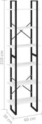 vidaXL - Opbergrek - 60x30x210 - cm - bewerkt - hout - wit