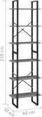 vidaXL - Opbergrek - 60x30x210 - cm - massief - grenenhout - grijs