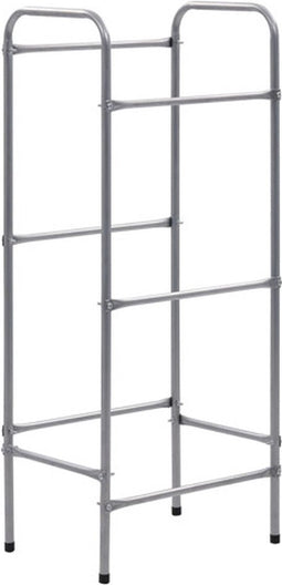 vidaXL - Opbergrek - voor - 3 - kratten - 50x33x116 - staal - zilverkleurig