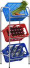vidaXL - Opbergrek - voor - 3 - kratten - 50x33x116 - staal - zilverkleurig