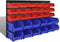 vidaXL Opbergrek voor aan de wand blauw en rood 30-delig