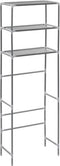 vidaXL - Opbergrek - voor - boven - toilet - 3-laags - 53x28x169 - cm - zilverkleurig