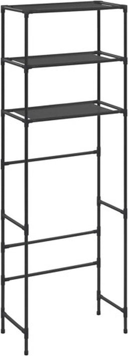 vidaXL - Opbergrek - voor - boven - toilet - 3-laags - 53x28x169 - cm - zwart