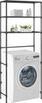 vidaXL - Opbergrek - voor - boven - toilet - 3-laags - 53x28x169 - cm - zilverkleurig