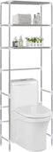 vidaXL - Opbergrek - voor - boven - toilet - 3-laags - 53x28x169 - cm - zilverkleurig