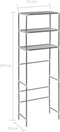 vidaXL - Opbergrek - voor - boven - toilet - 3-laags - 53x28x169 - cm - zilverkleurig