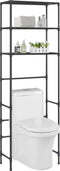 vidaXL - Opbergrek - voor - boven - toilet - 3-laags - 53x28x169 - cm - zilverkleurig
