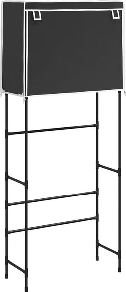 vidaXL - Opbergrek - voor - boven - wasmachine - 2-laags - 71x29,5x170,5 - cm - zwart