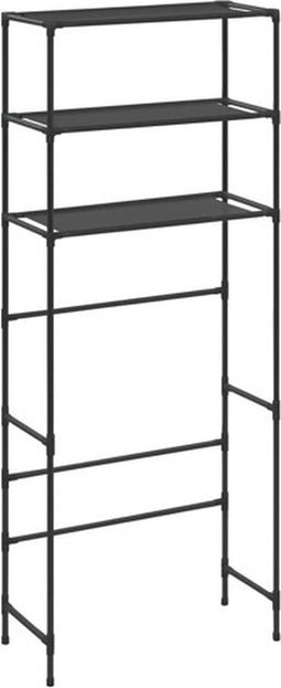 vidaXL - Opbergrek - voor - boven - wasmachine - 3-laags - 69x28x169 - cm - zwart