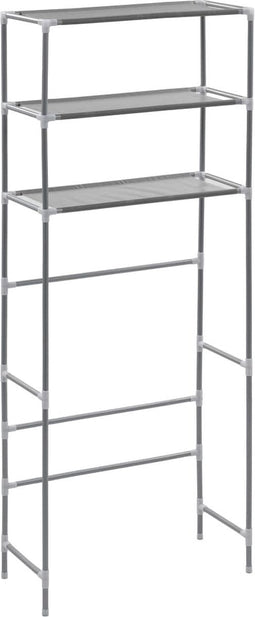 vidaXL - Opbergrek - voor - boven - wasmachine - 3-laags - 69x28x169 - cm - zilver