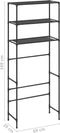 vidaXL - Opbergrek - voor - boven - wasmachine - 3-laags - 69x28x169 - cm - zwart