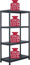 vidaXL - Opbergrekken - 2 - st - 200 - kg - 80x40x138 - cm - kunststof - zwart